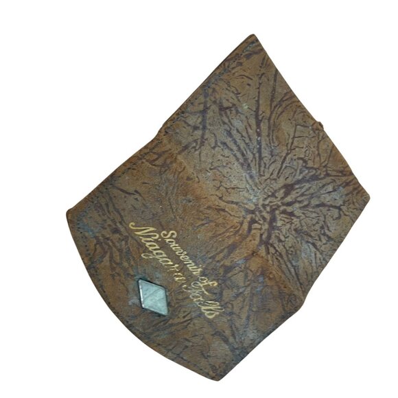 Vintage Leather Souvenir Wallet Niagara Falls With Snap Closure - Picture 5 of 6